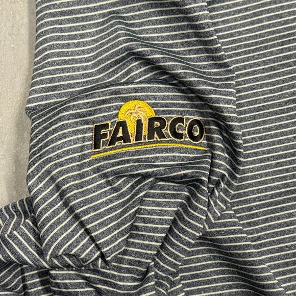 Black Clover Long Sleeve Golf Shirt 1/2 Zip Striped Blue Stretch Large - Picture 5 of 9